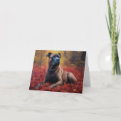 Cane Corso im Herbst Leaves Fall Inspiriert Karte (Vorderseite)