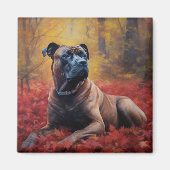 Cane Corso im Herbst Leaves Fall Inspiriert Magnet (Vorne)