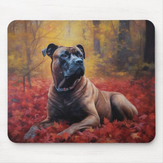 Cane Corso im Herbst Leaves Fall Inspiriert Mousepad (Vorne)
