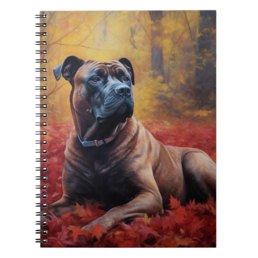 Cane Corso im Herbst Leaves Fall Inspiriert Notizblock (Vorderseite)