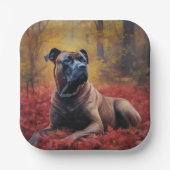 Cane Corso im Herbst Leaves Fall Inspiriert Pappteller (Vorderseite)