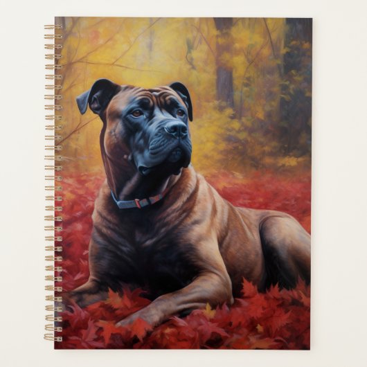 Cane Corso im Herbst Leaves Fall Inspiriert Planer (Vorderseite)