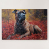 Cane Corso im Herbst Leaves Fall Inspiriert Puzzle (Horizontal)