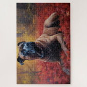 Cane Corso im Herbst Leaves Fall Inspiriert Puzzle (Vertikal)