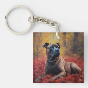 Cane Corso im Herbst Leaves Fall Inspiriert Schlüsselanhänger