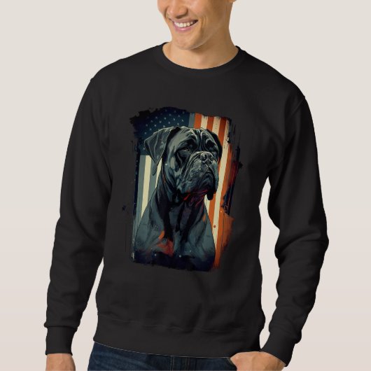 Cane Corso Italian Mastiff Dog Patriotic USA Ameri Sweatshirt (Vorderseite)
