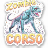 Cane Corso Italian Mastiff Zombie Dog Halloween Es Aufkleber (Vorderseite)