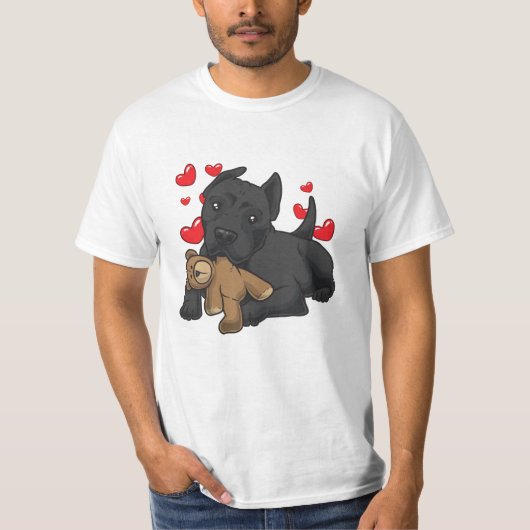 Cane Corso Italiano mit ausgestopftem Tier T-Shirt (Vorderseite)