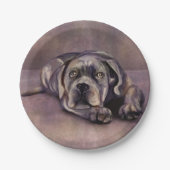 Cane Corso - Italienischer Mastiff-Welpe Pappteller (Vorderseite)