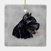 Cane Corso - Italienisches Mastiff Portrait Keramikornament (Rückseite)