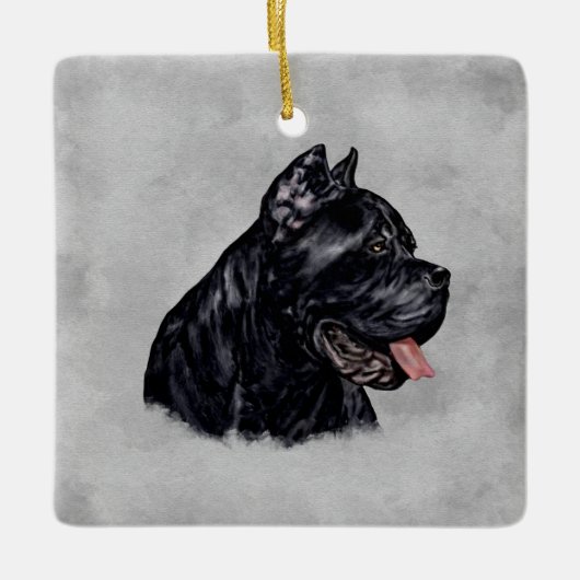 Cane Corso - Italienisches Mastiff Portrait Keramikornament (Vorderseite)