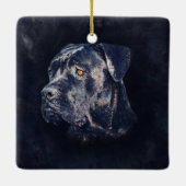 Cane Corso - Italienisches Mastiff Portrait Keramikornament (Rückseite)