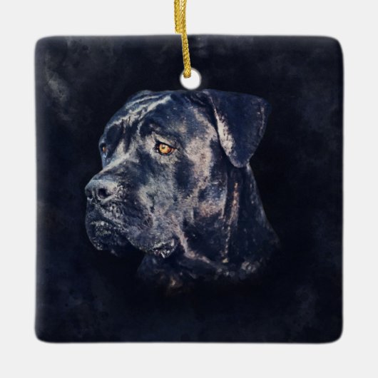 Cane Corso - Italienisches Mastiff Portrait Keramikornament (Vorderseite)