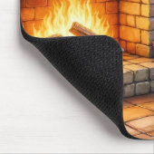 Cane Corso Kamin mit Weihnachtslichtern Mousepad (Ecke)