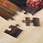 Cane Corso Kamin mit Weihnachtslichtern Puzzle (Seite)