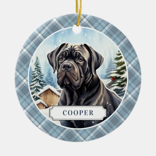 Cane Corso Keramik Circle Ornament (Vorne)
