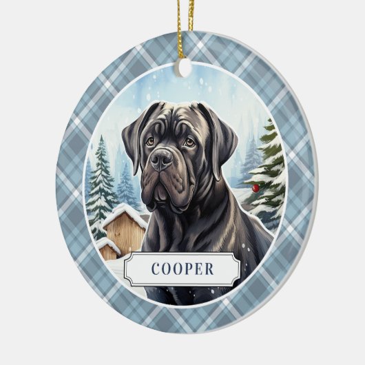 Cane Corso Keramik Circle Ornament (Links)
