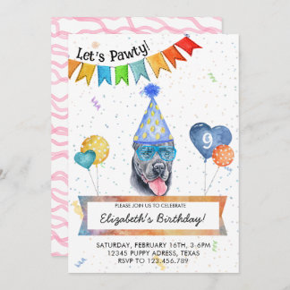 Cane Corso Lasse Pawty Dog Birthday Party Einladung