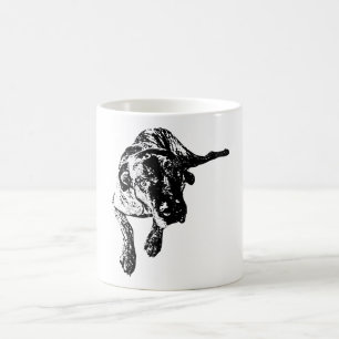 Cane Corso Liegende Pose Schwarz-Weiß-Tasse Kaffeetasse