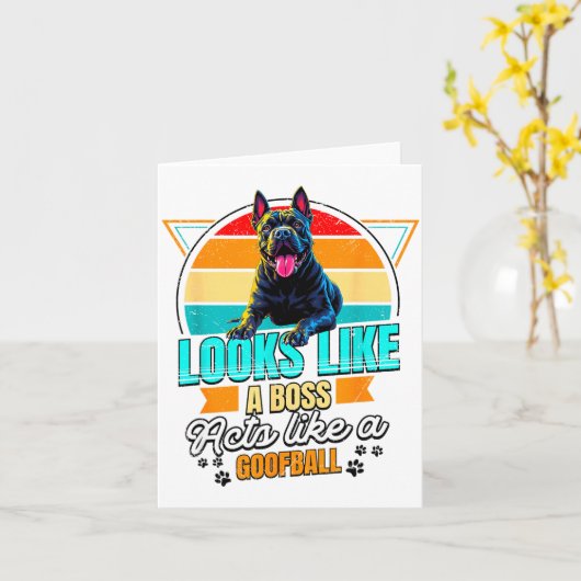 Cane Corso Lover Funny Cane Corso Retro  Karte (Gelbe Blume)