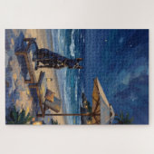 Cane Corso Luxusnacht-Strandszene Puzzle (Horizontal)