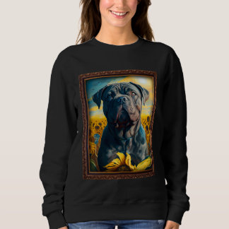 Cane Corso Malerei Sonnenblume Blume Mutter Frauen Sweatshirt