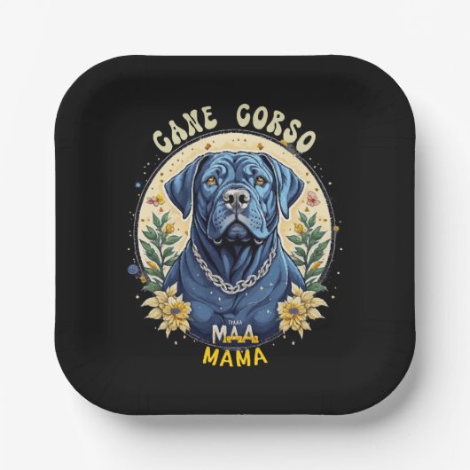 Cane Corso Mama Pappteller (Vorderseite)
