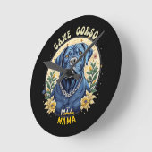 Cane Corso Mama Runde Wanduhr (Winkel)