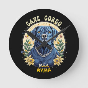 Cane Corso Mama Runde Wanduhr