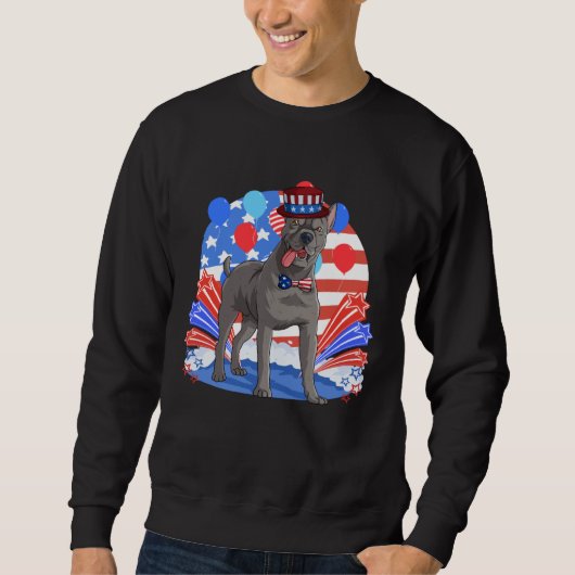Cane Corso Merica 4th of July American Flag Patrio Sweatshirt (Vorderseite)