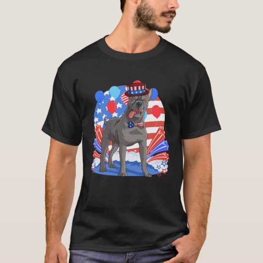 Cane Corso Merica 4th of July American Flag Patrio T-Shirt (Vorderseite)