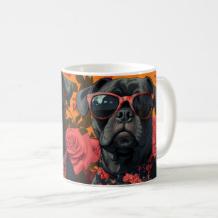 Cane Corso mit Herz Rosen Valentinstag  Kaffeetasse