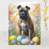 Cane Corso mit Ostereier Urlaub Karte (Gelbe Blume)