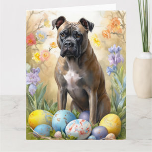 Cane Corso mit Ostereier Urlaub Karte