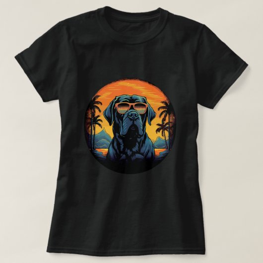 Cane Corso mit Sonnenbrille Presa Canario 13 T-Shirt (Design vorne)