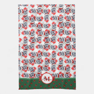 Cane Corso Monogramm Weihnachts Hund Geschirrtuch
