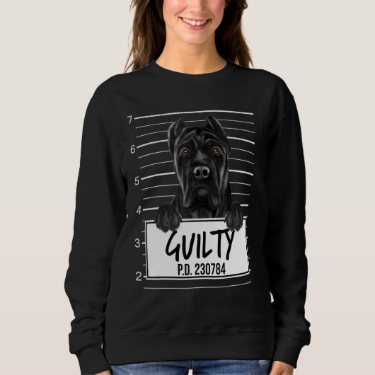 Cane Corso Mugshot Guilty Dog Sweatshirt (Vorderseite)