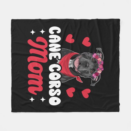 Cane Corso Mutter Fleecedecke (Vorderseite (Horizontal))
