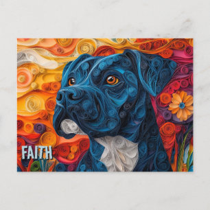Cane Corso Paper Quilling Art Dog Portrait Postkarte