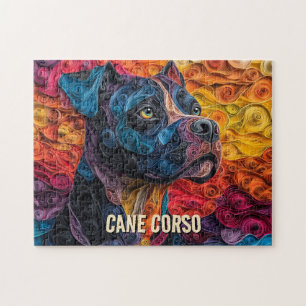 Cane Corso Papier-Quilling-Kunst-Hundeporträt Puzzle