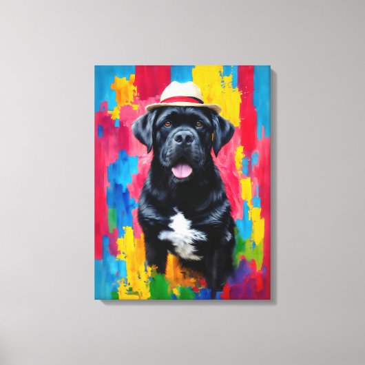 Cane Corso Pop Art Portrait Leinwanddruck (Vorderseite)
