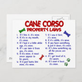CANE CORSO Property Laws 2 Postkarte (Vorne/Hinten)