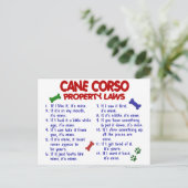 CANE CORSO Property Laws 2 Postkarte (Stehend Vorderseite)