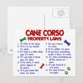 CANE CORSO Property Laws 2 Postkarte (Vorne/Hinten)