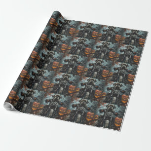 Cane Corso Reitet Motorrad Halloween Gruselig Geschenkpapier