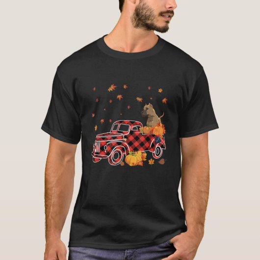 Cane Corso Riding Leopard Plaid Truck Thanksgiving T-Shirt (Vorderseite)