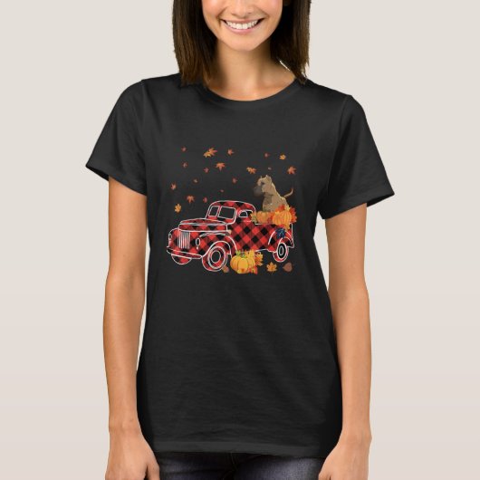 Cane Corso Riding Leopard Plaid Truck Thanksgiving T-Shirt (Vorderseite)