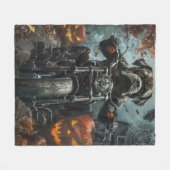 Cane Corso Riding Motorrad Halloween Beängstigend Fleecedecke (Vorderseite (Horizontal))