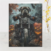 Cane Corso Riding Motorrad Halloween Beängstigend Karte (Gelbe Blume)