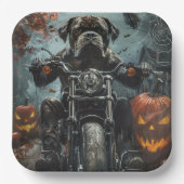 Cane Corso Riding Motorrad Halloween Beängstigend Pappteller (Vorderseite)